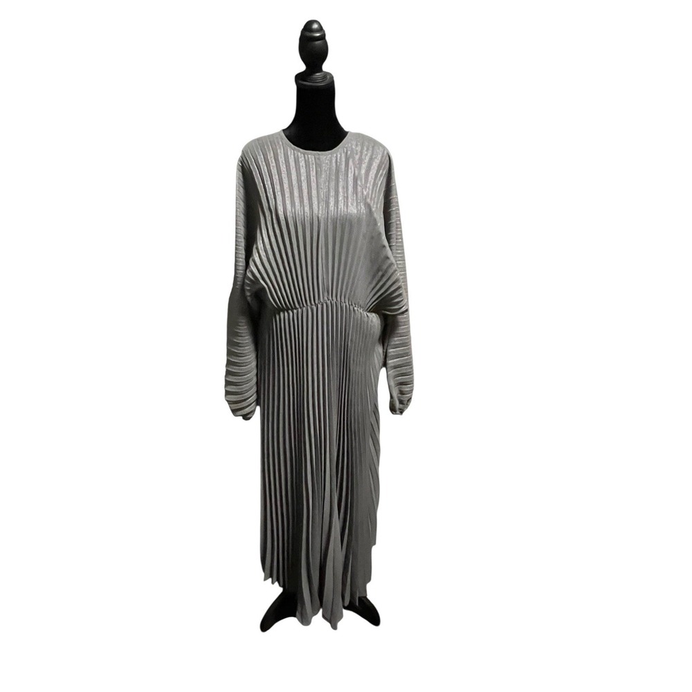 Anthropologie Sheer Pleated Kaftan Dress One Size 50" Long*No Tie @ Neckline